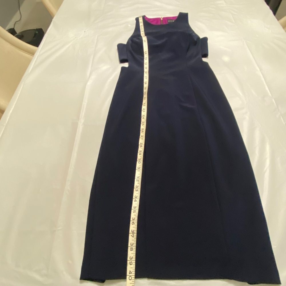 Betsy & Adam Women Cutout Lined Sheath Dress Size 6 navy blue /magenta pink - Picture 3 of 7